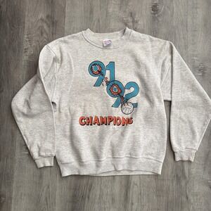 Vintage Hanes Sweatshirt Mens Large Gray 91 92 CSL Champions Volleyball 90s